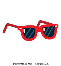 red sunglasses accessory isolated icon