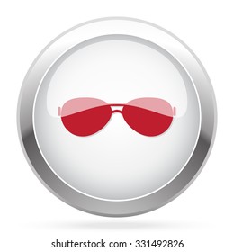 Red Sunglasses icon on chrome web button