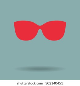 Red Sunglasses icon, vector illustration 