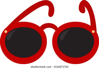 Gafas de sol rojas, ilustración, vector sobre fondo blanco.