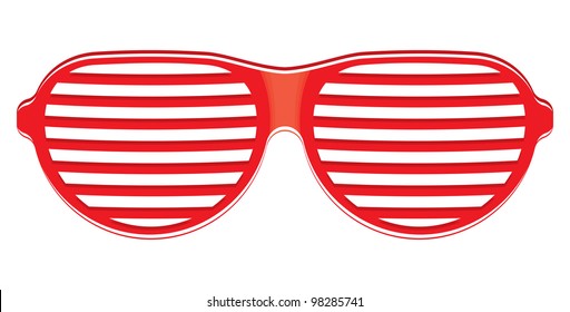 Red sunglasses isolated on white background