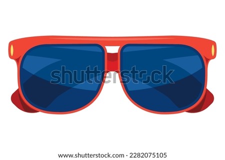 red sunglasses with modern plastic frame design over white