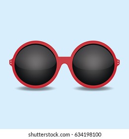 Red Sunglasses. Vector illustration