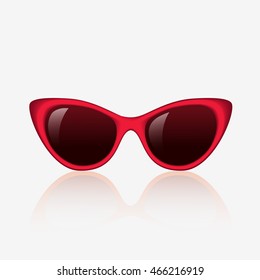 Red sunglasses  for woman - vector illustration