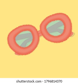 Gafas Rojas De Sol Con Fondo Amarillo 
