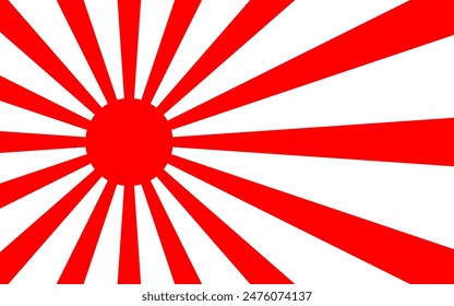 Rote Sonnenlichtfahnen, Japanische Flagge, aufgehende Sonne 