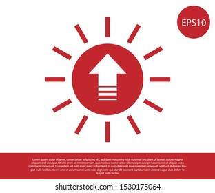 Red Sunset icon isolated on white background.  Vector Illustration