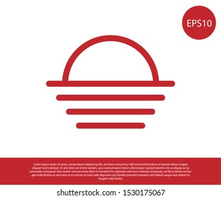 Red Sunset icon isolated on white background.  Vector Illustration