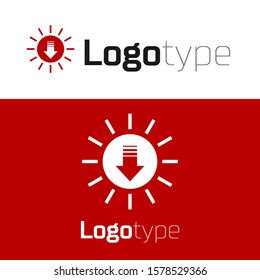 Red Sunset icon isolated on white background. Logo design template element. Vector Illustration
