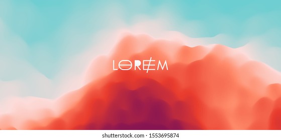 Red sunset. Sky with clouds. Modern pattern. Nature background. Modern pattern. Abstract background. Vector illustration.