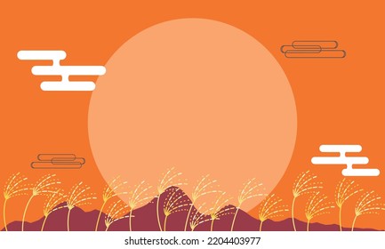 Red sunset sky and silver grass