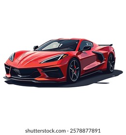 Red super car art vector template