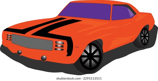 super auto rojo. arte ilustrador