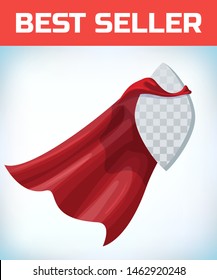 Red super hero cape. Red super cloak.  Business superhero vector illustration. Power sign fusiform logo