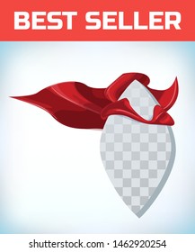 Red super hero cape. Red super cloak.  Business superhero vector illustration. Power sign fusiform logo