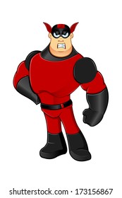 Red Superhero - Angry
