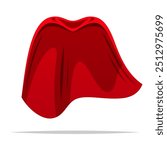 Red superhero cape vector isolated illustration