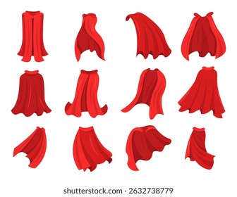 Red Superhero Capes Perfect for Creative Designs, Artistic Illustrations, and More