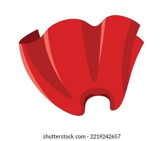 Red superhero cloak flat illustration