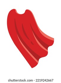 Red superhero cloak flat illustration