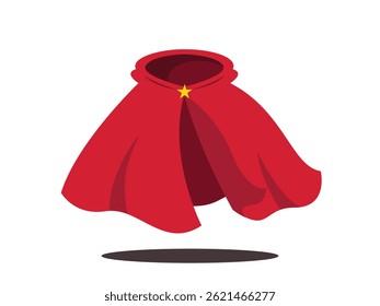 Ícone vermelho do rolo do super-herói, Flying Robe ilustração stock