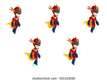 Red Superhero Sequence - Set of 5 Movement 