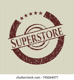 Red Superstore distressed with rubber seal texture