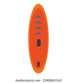 Red surfboard icon cartoon vector. Surf board. Wood longboard