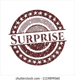 Red Surprise distress rubber grunge stamp