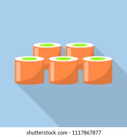 Red sushi icon. Flat illustration of red sushi vector icon for web design