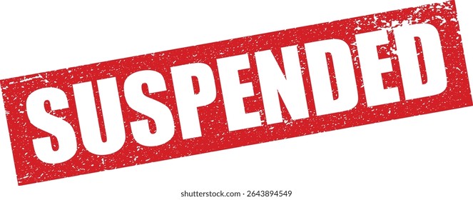 Red Suspended Rubber Stamp Word Text Written in Reverse Grunge Vector in Sharp Border, Transparent Background