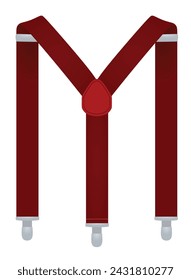 Red  suspenders on white background. vector illustration