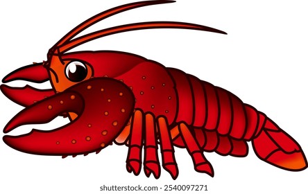 'Red swamp crayfish' ilustração engraçada. Formato EPS vetorial.