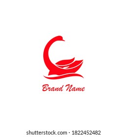 red swan vector illustration for logo