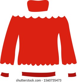 Red sweater, illustration, vector on white background.