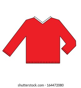 the red Sweater symbol on the white background