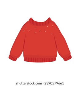 red sweater, winter costume season colorful ornaments icon. Winter event. Chrismas decorations. Happy new year. doodle elements.