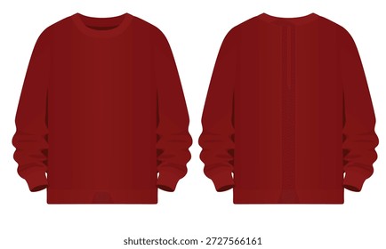 Sudadera roja manga larga. Vector