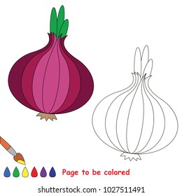 Red Sweet Onion to be colored, the coloring book for preschool kids with easy educational gaming level.