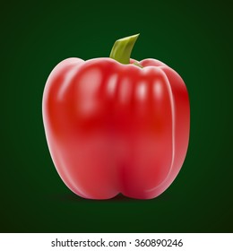 Red sweet pepper on green backround