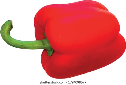 pimienta dulce roja sobre fondo transparente