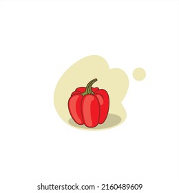 Red sweet pepper. Vector illustration.