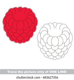 Red Sweet Raspberry to be traced only of one line, the tracing educational game to preschool kids with easy game level, the colorful and colorless version.
