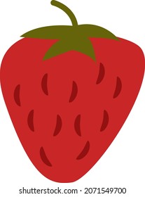 Red sweet strawberry, illustration, vector, on a white background.