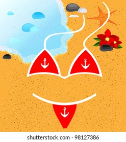 red swim bikini