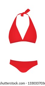 Red swim suit. vector illustration