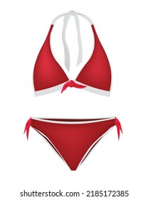 Traje de baño rojo. ilustración vectorial