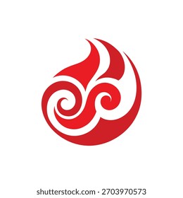 Logotipo Abstractas de la llama del fuego del remolino rojo