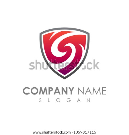 red swirl shield letter s logo stock vector royalty free