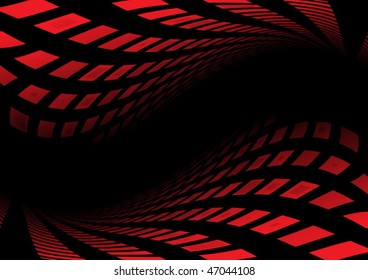Red swirled background tunnel